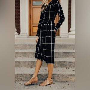 Roolee Black and White Checkered Dress